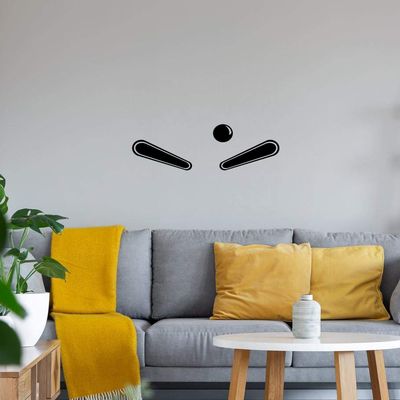 Pinball Lever Wall Decal, Black, 40 x 14 cm
