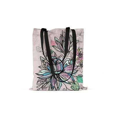 Le Jardin du Lin Printed Foldable Shopping Tote with Two Long Black Handles, 48 x 55 cm