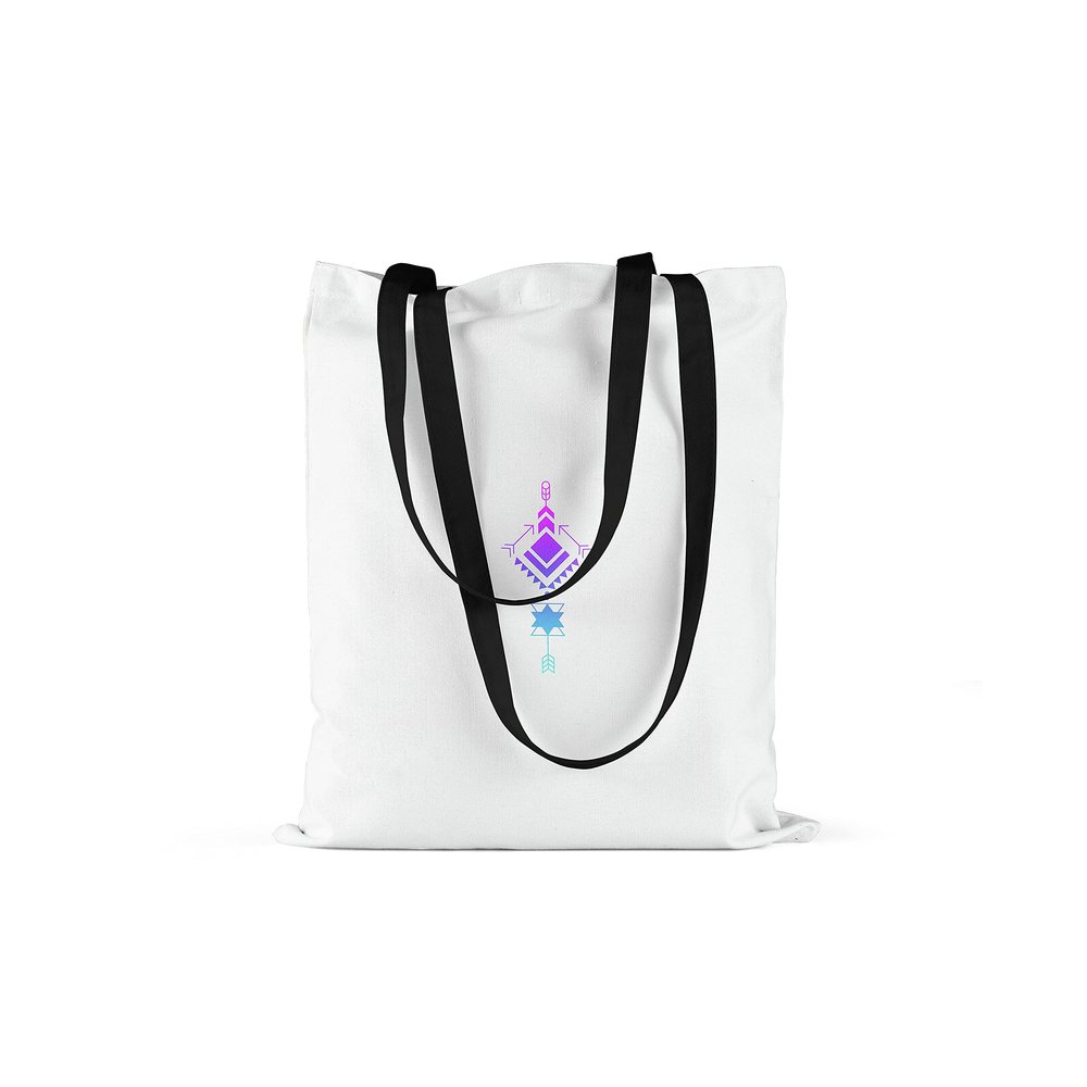 Le Jardin du Lin Printed Shopping Bag with Two Long Black Handles