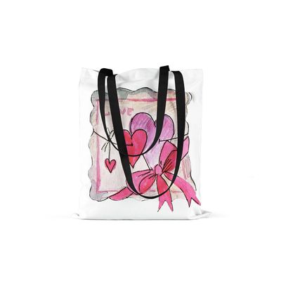Le Jardin du Lin Printed Shopping Bag with Two Long Black Handles, Foldable, Size: 48x55 cm