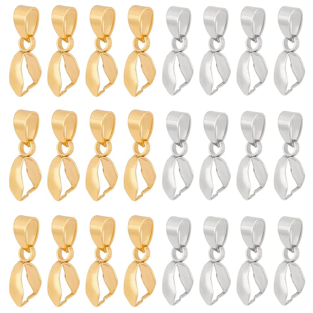 UNICRAFTALE 40-Piece Stainless Steel Pendant Bails for DIY Jewelry Making