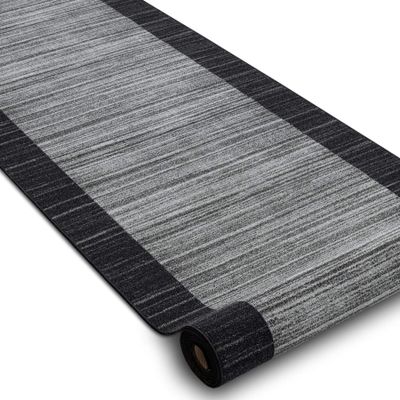 rugsx Non-Slip Carpet Runner Strip, Modern Low-Pile for Kitchen, Hallway & Living Room, Sold by the Meter, Anthracite, 57 x 480 cm