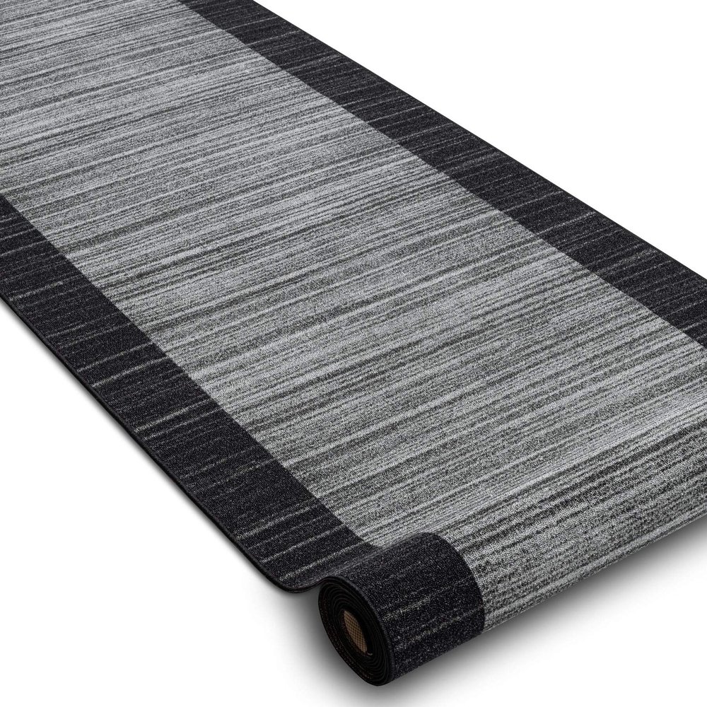 rugsx Non-Slip Carpet Runner Strip, Modern Low-Pile for Kitchen, Hallway & Living Room, Sold by the Meter, Anthracite, 57 x 480 cm