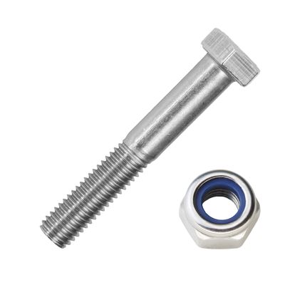 M12 x 70 mm Stainless Steel A2 Hex Bolts with M12 Lock Nuts, 10-Pack | DIN 931 & DIN 985