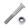 M12 x 70 mm Stainless Steel A2 Hex Bolts with M12 Lock Nuts, 10-Pack | DIN 931 & DIN 985 view 1