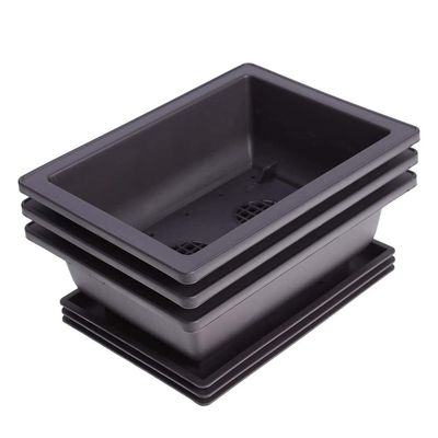 Gaetooely 6-Pack Bonsai Training Pots with Tray, Plastic, 22.5 x 16.5 cm