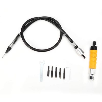 Kuuleyn Electric Wood Carving Chisel Tool Set, Yellow Handle with Wrench
