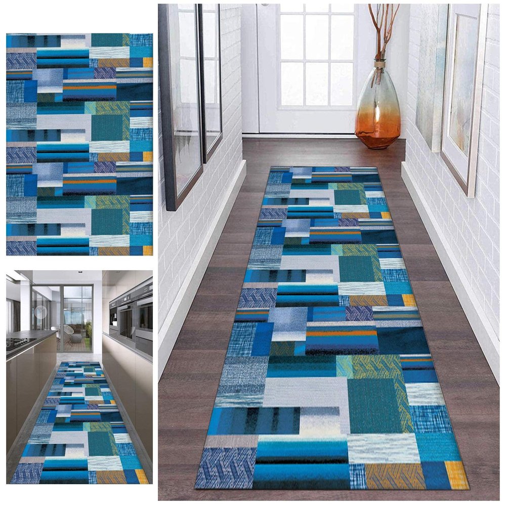 Modern Geometric Non-Slip Runner Rug, 60 × 110 cm