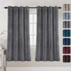 LINFKY Luxury Velvet Room-Darkening Curtains for Living Room, 2 Panels, Gray, 2 x 132 x 182 cm view 1