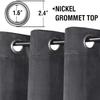 LINFKY Luxury Velvet Room-Darkening Curtains for Living Room, 2 Panels, Gray, 2 x 132 x 182 cm view 2