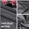 LINFKY Luxury Velvet Room-Darkening Curtains for Living Room, 2 Panels, Gray, 2 x 132 x 182 cm view 3