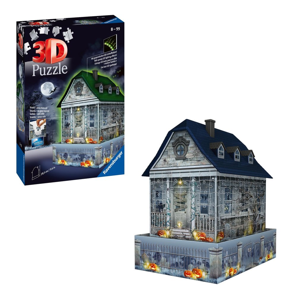 Ravensburger 3D Puzzle 11254 Haunted House at Night with LED Lights