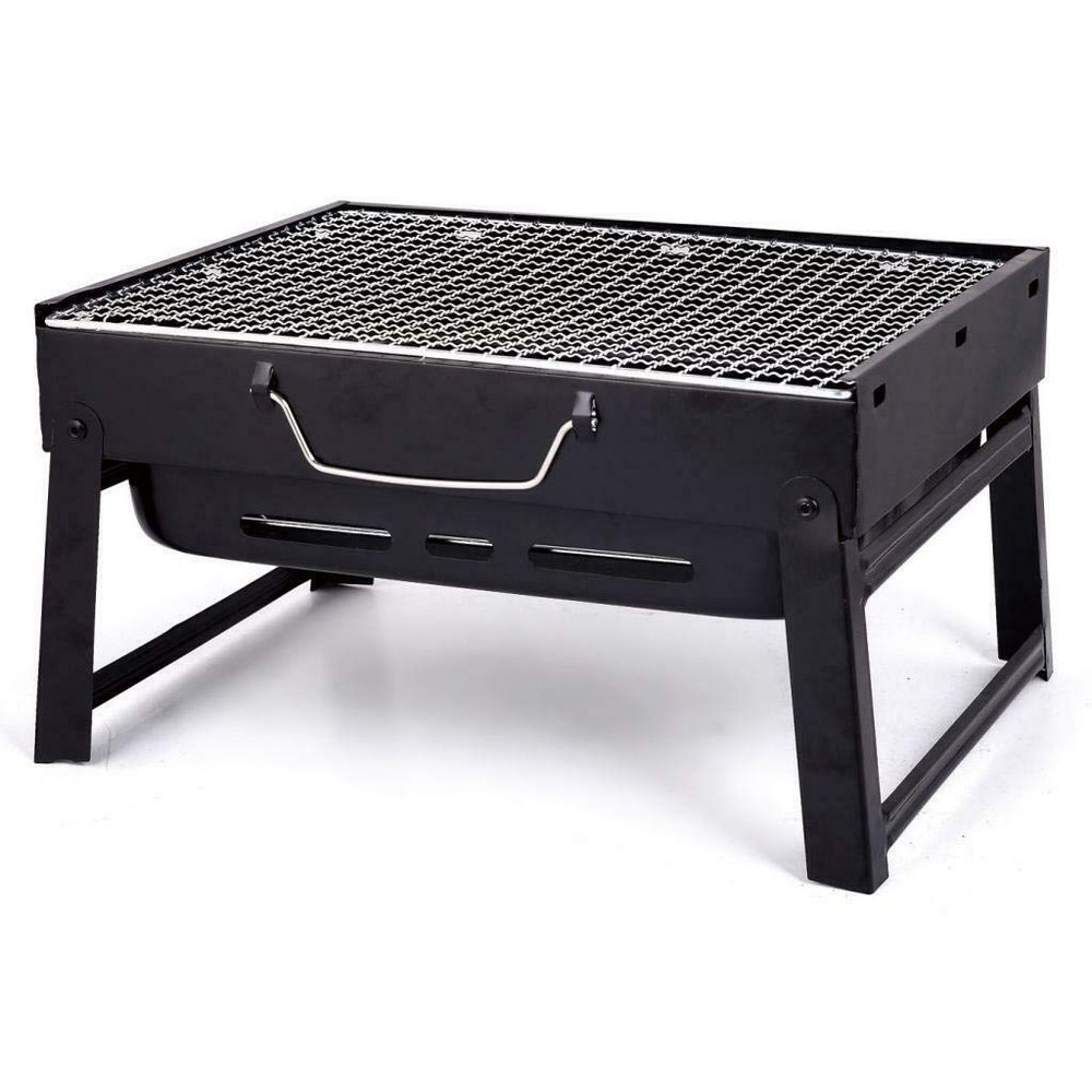 Portable Folding Tabletop Charcoal Grill for Outdoor Use