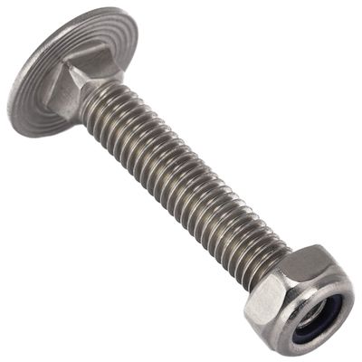 OPIOL QUALITY M5x30 Carriage Bolts with M5 Locknuts, Stainless Steel A2/V2A, 10-Piece Set