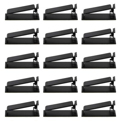 Self-Adhesive Cable Holder Clips, 20-Pack, Nylon, Black