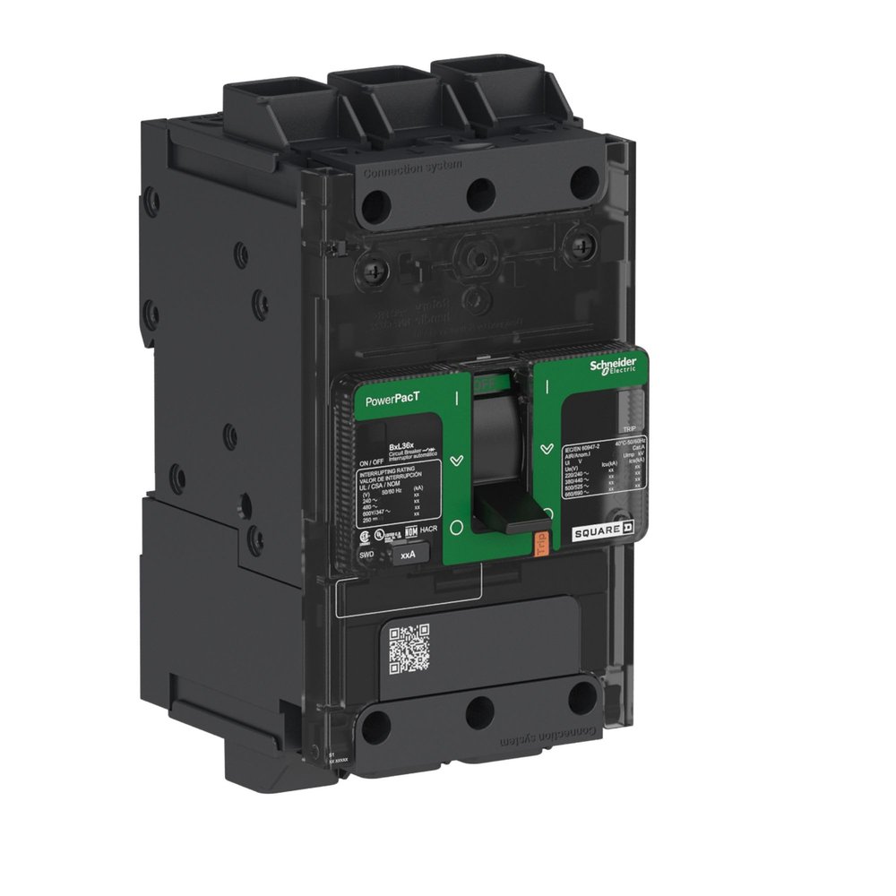 Schneider Electric PowerPact B 3-Pole Circuit Breaker, 80A, Plug-On Mounting, 18 kA Interrupting Capacity, 525V