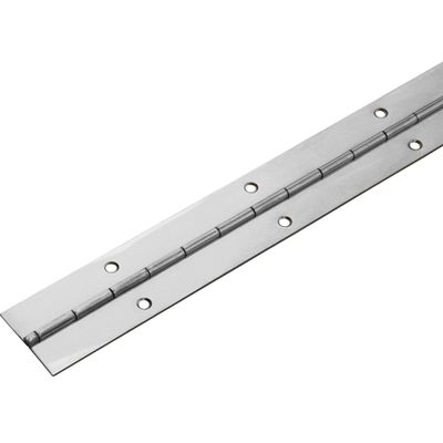 Gedotec Screw-On Piano Hinge | Rolled Door Hinge | Stainless Steel 1.44016 | 1200 x 32 mm | STABILO | Drilled Furniture Hinge | 1 pc. Continuous Hinge