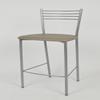 Tommychairs Elena Modern Bar Stools, Set of 4, Aluminum-Finish Steel, Cappuccino Faux Leather view 2
