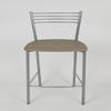 Tommychairs Elena Modern Bar Stools, Set of 4, Aluminum-Finish Steel, Cappuccino Faux Leather view 3