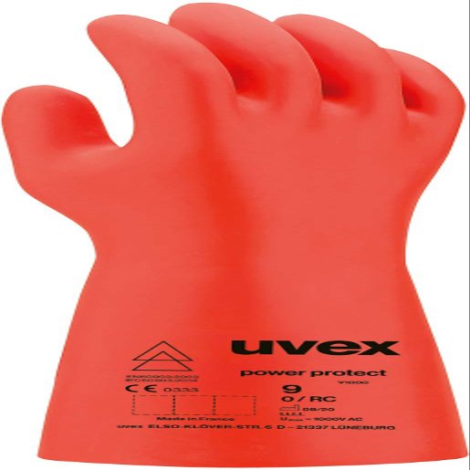 uvex Power Protect V1000 60840 Electrical Protective Glove, Natural Latex, Cold-Flexible, Size 7