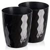 Tymar 2-Pack Flower Pots, Glossy Lightweight Decorative Plastic Planters, Modern Round Shape, 18 cm, Black view 1