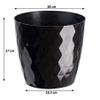 Tymar 2-Pack Flower Pots, Glossy Lightweight Decorative Plastic Planters, Modern Round Shape, 18 cm, Black view 2