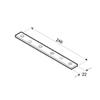 20x Flat Connector Plates, 246 x 22 mm, Galvanized view 2
