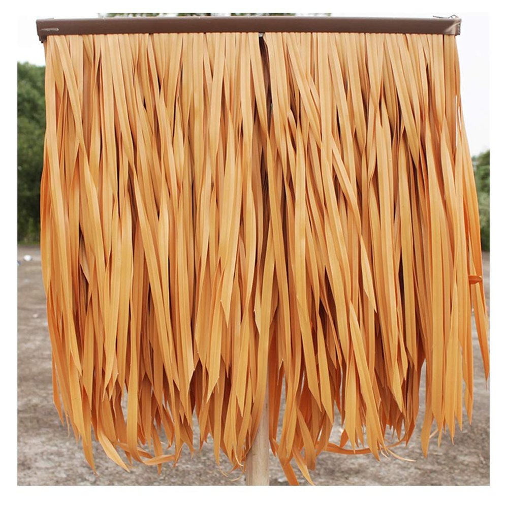 LYRWISHLTD Synthetic Thatch Roof Mats, 0.5 x 0.5 m, 10-Pack