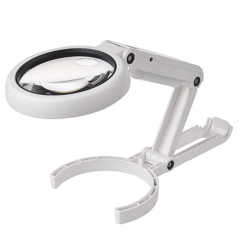 Meichoon Magnifying Glass Desk Lamp, 5X/11X Folding Magnifier Lamp, USB-Powered, with 8 LED Lights, for Reading, Hobbies, Jewelry, Crafts, or Workbench, UC08