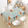 Morbuy Washable Triangle Patchwork Tablecloth, Rectangular, Waterproof Polyester, Light Blue, 140 x 260 cm view 1