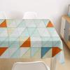 Morbuy Washable Triangle Patchwork Tablecloth, Rectangular, Waterproof Polyester, Light Blue, 140 x 260 cm view 3