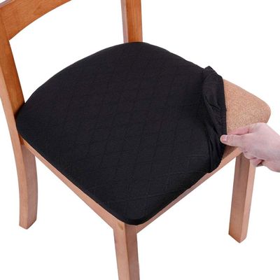TFlower Dining Chair Seat Covers, Set of 6, Black
