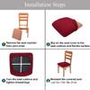 TFlower Dining Chair Seat Covers, Set of 6, Black view 2
