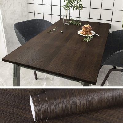 VEELIKE Vintage Wood-Look Self-Adhesive Film, Dark Brown, 40 cm x 900 cm