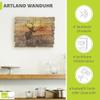 ARTLAND Silent Radio-Controlled Wooden Wall Clock, Landscape with Deer, 40 x 30 cm, Rectangular view 2
