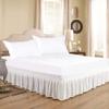 Elastic Ruffled Bed Skirt, Easy-Care, White, 150 x 200 + 38 cm view 2