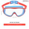KAILIMENG Kids Swimming Goggles, Clear Wide View, Leakproof, Anti-Fog, UV Protection, with Nose Clips and Earplugs, Red/Blue view 2
