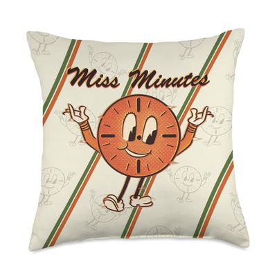 Marvel Loki Miss Minutes Clock Retro Throw Pillow, 18 x 18 in, Multicolor