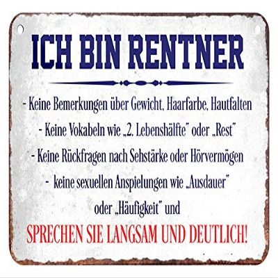 helges-shop “I’m Retired” Metal Sign, 18 x 12 cm