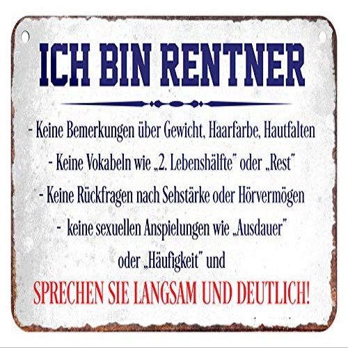 helges-shop “I’m Retired” Metal Sign, 18 x 12 cm