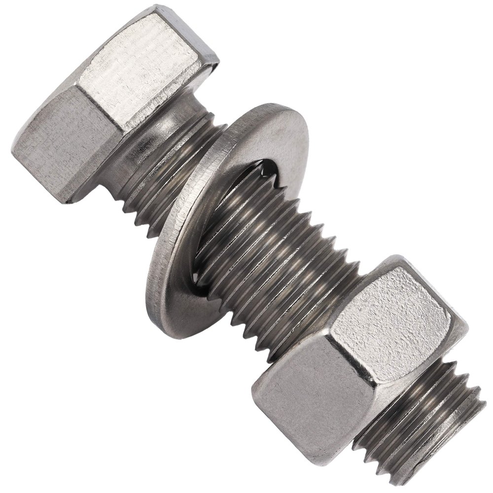 OPIOL QUALITY M10x30 Hex Head Screws with M10 Nuts and Washers, A2 Stainless Steel Set, DIN 933/934/125