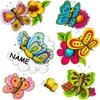14-Piece Butterfly & Flower Window Sticker Set with Custom Name view 1