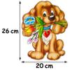 Window Sticker: Dog/Puppy with Flowers view 4