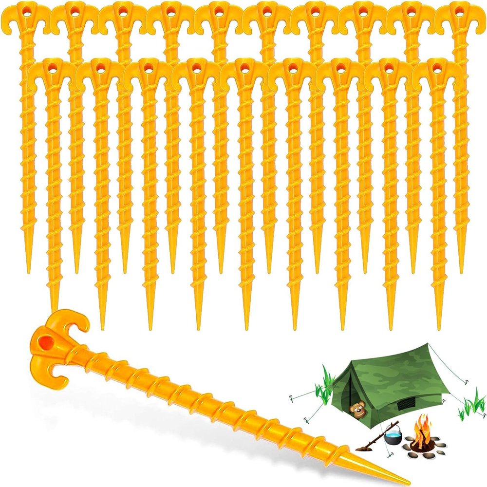 xianzhanEU Screw-In Camping Tent Stakes, 20 cm, 20-Pack