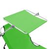 vidaXL Folding Sun Lounger with Canopy, Steel, Apple Green view 4