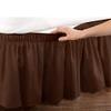WWQQ Beige Bed Skirt, 3-Sided Polyester Dust Ruffle, 137 x 190 cm + 40 cm view 1