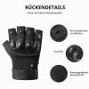 HUNTVP Tactical Half-Finger Gloves, Black, XL view 3