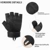 HUNTVP Tactical Half-Finger Gloves, Black, XL view 4