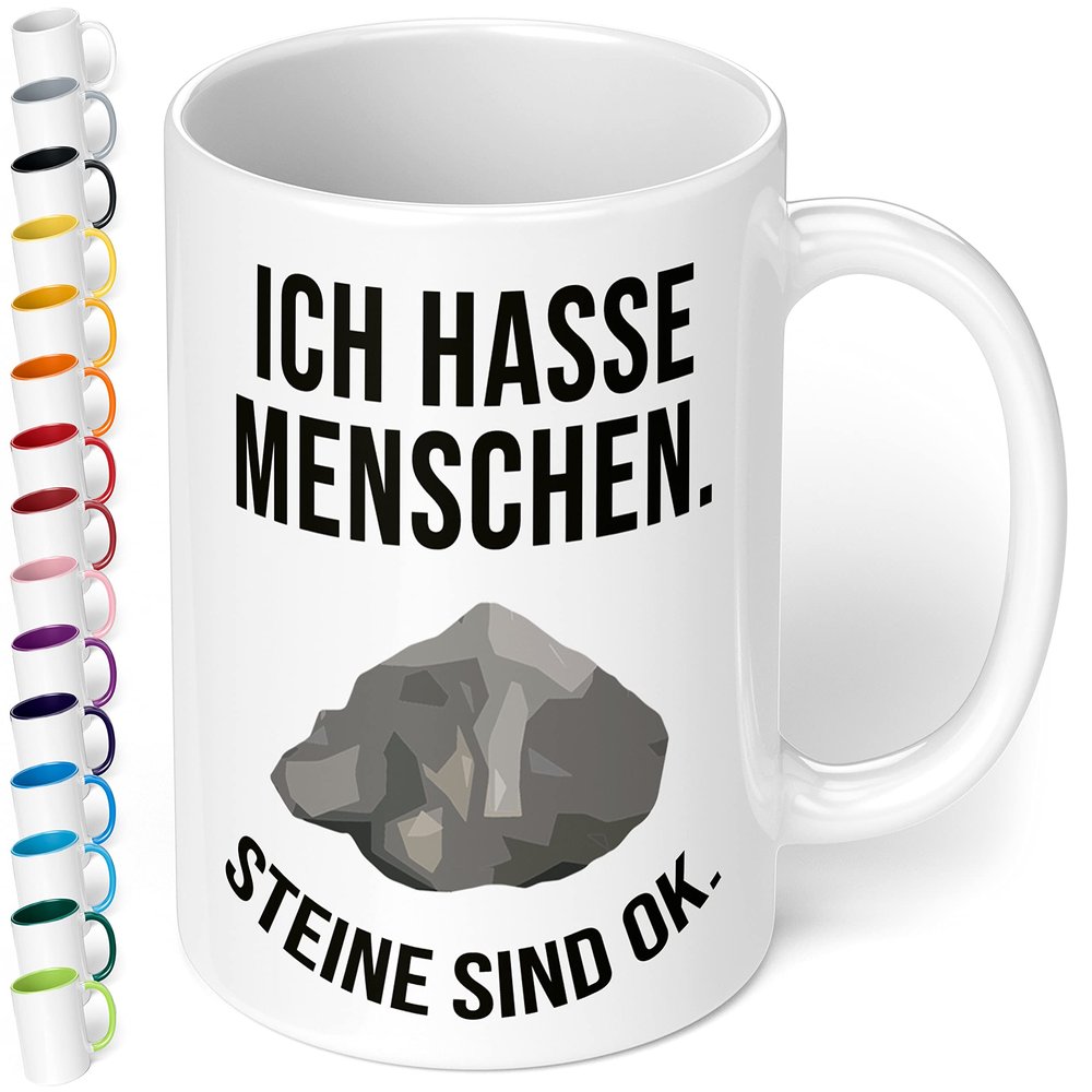 True Statements: I Hate People, Stones Are Okay Coffee Mug