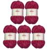 5 x 100 g Himalaya Velvet Micro-Polyester Yarn, Velvety Baby Yarn, 500 g (Bordeaux 90010) view 1